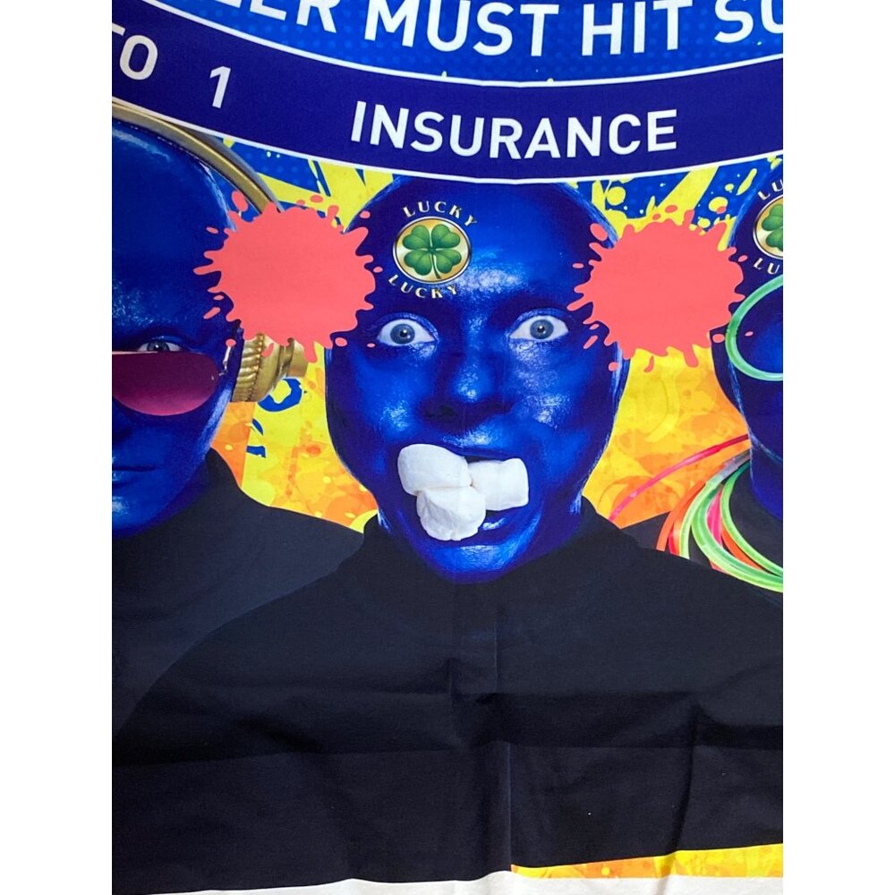 Authentic Luxor Las Vegas Blackjack Felt Blue Man Group Casino Layout - Picture 7 of 16